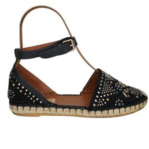 Valentino Garavani Suede Embellished Espadrille Flats